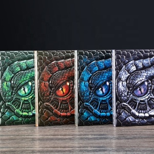 Cuaderno de Diseño Novedoso con Grabado de <span class=keywords><strong>Mirada</strong></span> Dragónica y Ojo de Dragón Místico en Cuero Perforado para Jugadores - Product Image 5