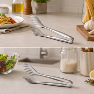 Pinces de cuisine en acier inoxydable 430 de 9 pouces avec dents, ustensiles de cuisine, pinces <span class=keywords><strong>à</strong></span> <span class=keywords><strong>spaghetti</strong></span>, salade, barbecue, viandes, pinces de service, vente en gros - Product Image 4
