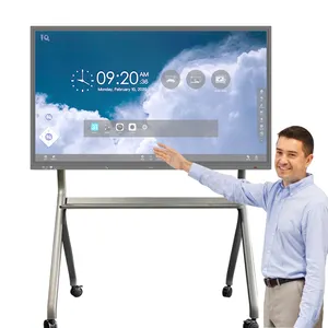 IQtouch 65/75/85/98/110インチ4Kインタラクティブフラットパネル教育機器LCDタッチスクリーンオールインワンPCスマートホワイトボード