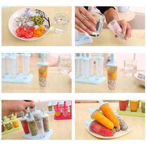 Moule à glaces en plastique avec entonnoir et brosse pour enfants, idéal pour la fabrication de bâtonnets de glace amusants et adaptés aux enfants, avec des outils pratiques - Product Image 2