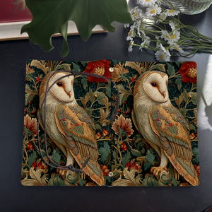 Cuaderno Vintage A6 hecho a mano con cierre de corbata, 80 hojas, regalo perfecto para planificar Notas de reuniones con flores de búho Granero, hojas Berr - Product Image 4