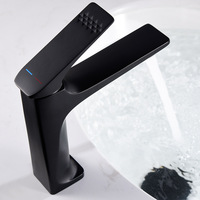 Robinet de lavabo moderne monotrou à monocommande en zinc chromé avec cartouche céramique et débit contrôlé