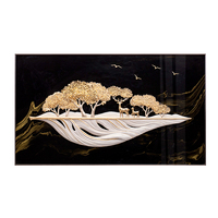 Impression murale en résine, peinture à l'huile personnalisée de paysage arboré, style moderne, sur toile de verre, pour décoration intérieure