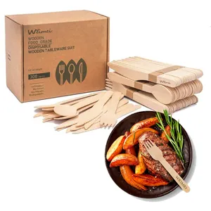Custom Biodegradable Eco-friendly Disposable Wooden Cutlery Set