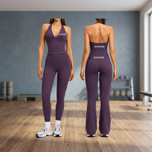 Sexy 3-Piece Breathable Lightweight Gym Fitness Set with Deep V-Neck High Waist Butt Lift for Women's Active Workout - Product Image 1