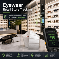 Mini-étiquette M830 étanche UHF RFID en PET avec code-barres, longue portée de lecture pour le suivi des lunettes de soleil et des magasins de détail