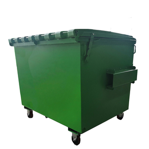Waste Bin Metal Metal Waste Bin HERO Scrap Dumpster Recycling Waste Bin Metal Front Load Bin / Rear Load Bin With Lids