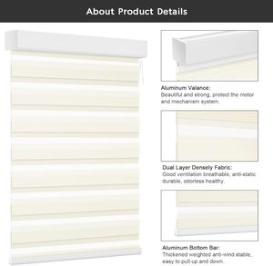 Stores zébrés motorisés sans fil de haute qualité <span class=keywords><strong>à</strong></span> réduction de bruit avec té<span class=keywords><strong>l</strong></span>écommande et commande vocale pour salle de bain et cuisine - Product Image 2