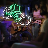 17,2x11,2 Zoll dimmbare Dollar Leucht reklame Geld Licht für Wand dekoration Bar Spielzimmer Man Cave Hintergrund IP67 PVC Lampen körper