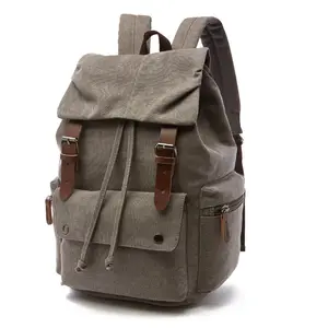 Wholesale Custom Outdoor Waterproof Canvas Leather Backpack