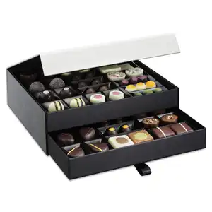 Großhandel Custom Luxus Schokolade Verpackung Box 2-lagige Buchform Schublade starre magnetische Schokolade Geschenk box