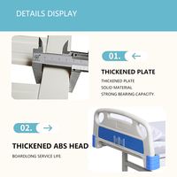 Cama de Hospital Resistente con Estructura de Tubo de Acero al Carbono de 1.5 mm y Doble Viga, Capacidad de Carga de 240 kg, 4 Ganchos para Suero, 4 Ganchos para Drenaje, Antibacteriana