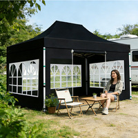 Tente de marché pliable pour exposition extérieure, imperméable, résistante aux UV, avec structure en alliage d'aluminium, double couche Oxford PVC, type extensible