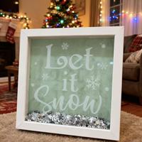 Daxin noël décoration de la maison Flash paillettes verre impression MDF cadre photo 20cm * 20cm carré
