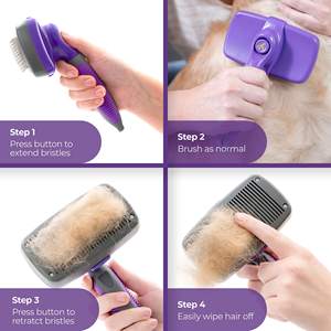 热卖宠物美容工具狗猫长针自清洁滑板机宠物毛刷 - Product Image 3