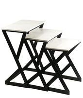 Ensemble de tables basses en laiton avec cylindre martelé rond en métal moderne Meubles de décoration pour salon et lobby