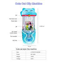 Nouvelle arrivée Machine de jeux à pièces mignon chat pince autocollant carte collation cadeau pince haut revenu gagner prix Option