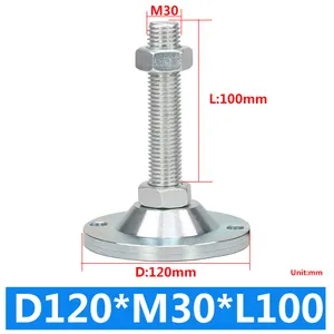 Heavy Duty Metal Industrial Cabinet Machine Furniture Leveling Foot Leg Adjust Adjustable Feet M30 With Base Dia 120mm