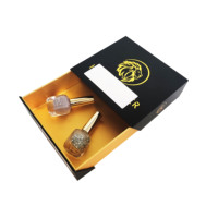 Kexin Großhandel Schwarze Maßgefertigte Gel-Nagellack-Verpackungsbox mit Goldfolien-Logo Starre Schublade Schiebegeschenkbox