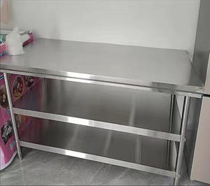 OEM Alta Qualidade Industrial Trabalhando mesa Commercial <span class=keywords><strong>Kitchen</strong></span> <span class=keywords><strong>Equipment</strong></span> 2 Layer aço inoxidável Trabalho mesa - Product Image 1