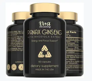 Kore Ginseng Panax Ginseng kapsülleri ginkgo biloba kapsülleri Ginseng kökü ekstraktı 7% Ginsenosides