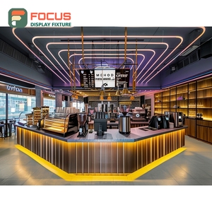 Durable Coffee Display Cabinet Laminate Wood Finish Syrup Bottle Display Area Coffee Display Cabinet - Product Image 2