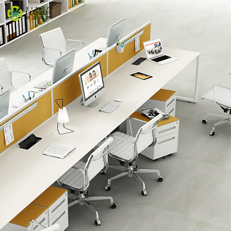 Set Furnitur Banyak Tampilan Modern Gaya Eropa, dan Penggunaan Umum Ruang Kerja Terbuka Meja Kantor