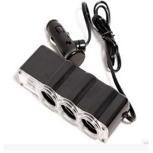 12V-24V 3 cách xe nhẹ hơn ổ cắm Splitter sạc Power adapter DC + USB 3 cổng cắm PVC đen xe nội thất phụ kiện - Product Image 2