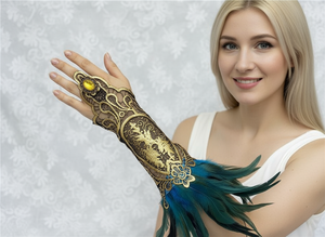 ชุดคอสเพลย์ฮาโลวีนสไตล์โกธิค SeaShell พร้อมเครื่องประดับข้อมือลูกไม้ขนนกสำหรับผู้หญิงและผู้ใหญ่ - Product Image 3