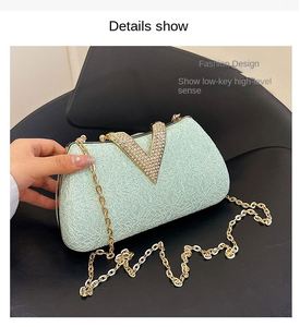 <span class=keywords><strong>Bolsos</strong></span> de Mano de Lujo para Mujer, con Asa de Anillo, Dorados, para Boda, con Pedrería Brillante, Cierre Magnético, Ligeros, Venta al por Mayor - Product Image 5