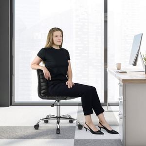 Nouveau design <span class=keywords><strong>de</strong></span> coiffeuse noire à dossier moyen, chaises <span class=keywords><strong>de</strong></span> <span class=keywords><strong>bar</strong></span> <span class=keywords><strong>de</strong></span> jeu pivotantes en cuir et <span class=keywords><strong>de</strong></span> bureau sans bras pour adultes et enfants - Product Image 6