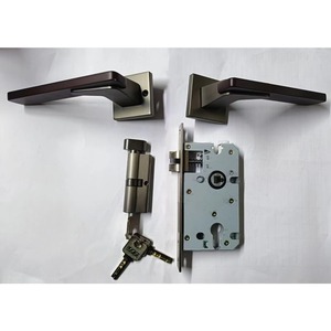 Ensemble de poignées de porte en aluminium de style européen moderne, finition nickel satiné, quincaillerie pour porte intérieure, idéal pour appartement - Product Image 5
