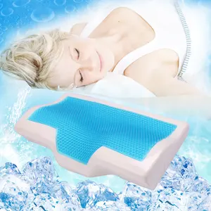 Supporto sagomato per il collo cuscino per il contorno della schiuma di memoria cervicale in gel di raffreddamento TPE per il dolore al collo e alla spalla