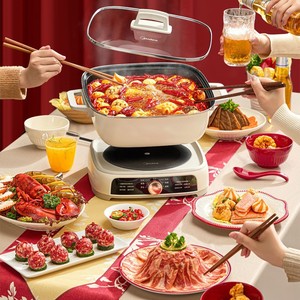 Olla Eléctrica Midea de 6.1-10L con Divisiones Antiadherentes para Freír, Saltear y Uso General - Product Image 1