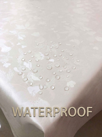 Nappe carrée blanche tissée gaufrée à motifs floraux, imperméable, pour mariages, banquets, maisons, hôtels et salles à manger – Protection de table