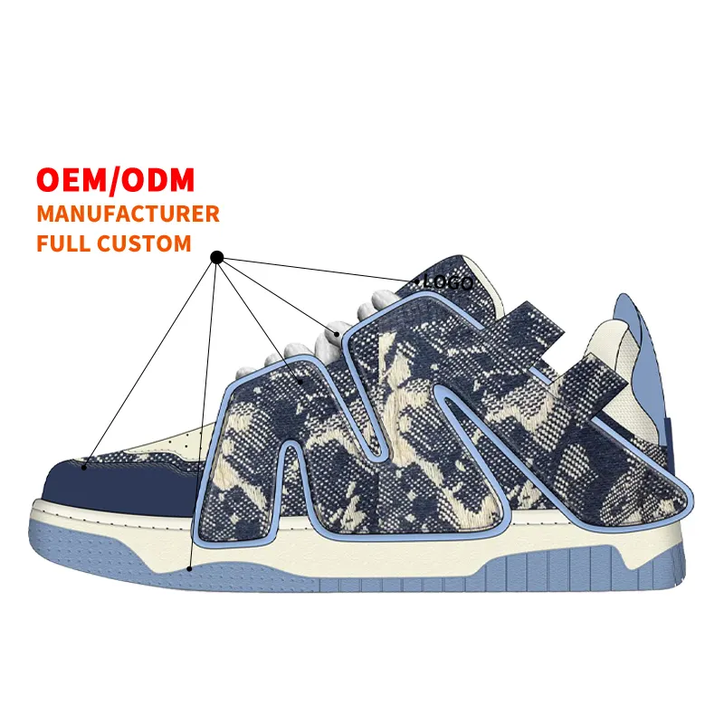Baskets pour hommes personnalisés OEM ODM Logo Basketball Style Sport Casual Chaussures vierges pour hommes personnalisées