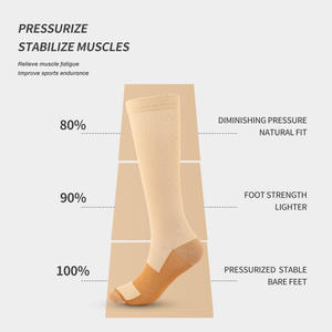 Chaussettes de compression en nylon hautement élastiques pour les sports de plein air, couleur unie, taille jeune - Product Image 5