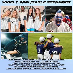 Erkekler için özelleştirilebilir kısa kollu düğme spor gömlek kişiselleştirilmiş beyzbol forması takım adı numarası Logo baskılı dikişli - Product Image 6