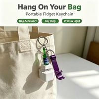 Porte-clés Mini Bouteille de Vin LED avec Son de Clic Clapotant, Jouet Anti-Stress, Pendentif de Sac Portable, Décoration de Bureau