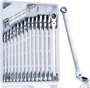 10Pcs Ratcheting <strong>Wrench</strong> <strong>Set</strong> SAE &amp; Metric Ratchet <strong>Wrench</strong> <strong>Set</strong> with Rack Organizer,Industrial-grade Metric <strong>Combination</strong> <strong>Wrenches</strong> - Product Image 3