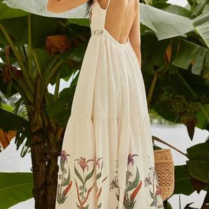 Vestido Halter sin Mangas Personalizado para Mujer, Verano 2025, Plisado, Bordado, Tejido, Largo, Estilo Hip Hop, para Primavera y Otoño - Product Image 2