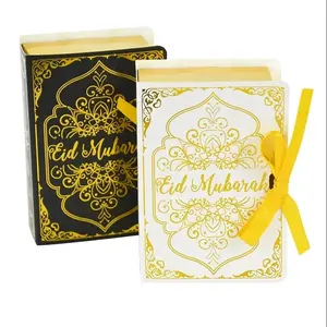 꾸란 책 모양 이드 무바라크 초콜릿 사탕 상자 라마단 장식 선물 포장 상자 이슬람 이슬람 축제 파티 용품
