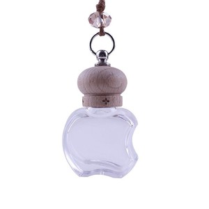 Flacon diffuseur de parfum pour voiture en forme de pomme transparent de 10 ml avec bouchon en bois - Product Image 3