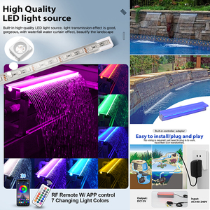 Op maat gemaakte binnen/buiten zwembad waterval ontwerpen DC12V acryl watervalblad prachtige waterval tuinornamenten - Product Image 5