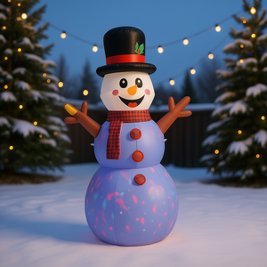 Pupazzo di neve gonfiabile natalizio per esterni, decorazione da giardino, 1,8 m, illuminato a LED, in PVC, per la stagione festiva - Product Image 2