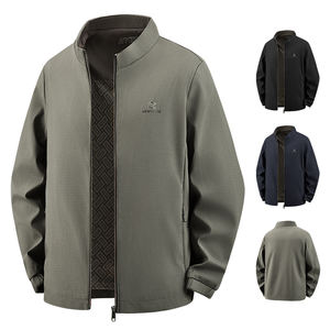 Veste décontractée coréenne à col baseball pour homme, nouvelle collection printemps-automne-hiver 2025, coupe jeune et mature, chaude et coupe-vent - Product Image 1