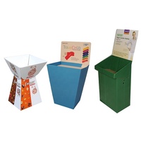 Présentoir hexagonal moderne et portable en carton, écologique, avec pelliculage brillant, pliable et autoportant pour supermarché