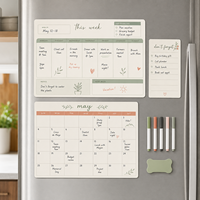 Planificateur magnétique pour réfrigérateur en papier inscriptible avec calendrier mensuel, planning hebdomadaire et liste de notes, impression de logo personnalisée