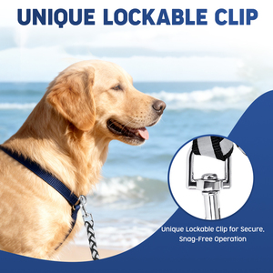Nouvelle laisse pour chien en corde de polyester tressée à la main, réfléchissante <span class=keywords><strong>et</strong></span> personnalisée, avec clip de sécurité verrouillable, anti-emmêlement <span class=keywords><strong>et</strong></span> poignée rembourrée - Product Image 4