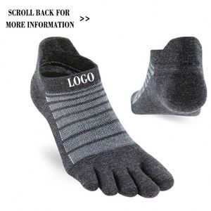Custom Logo 5 Five Toe Running <b>Socks</b> Merino <b>Wool</b> Sports Athletic <b>Socks</b> for Men Women - Product Image 1